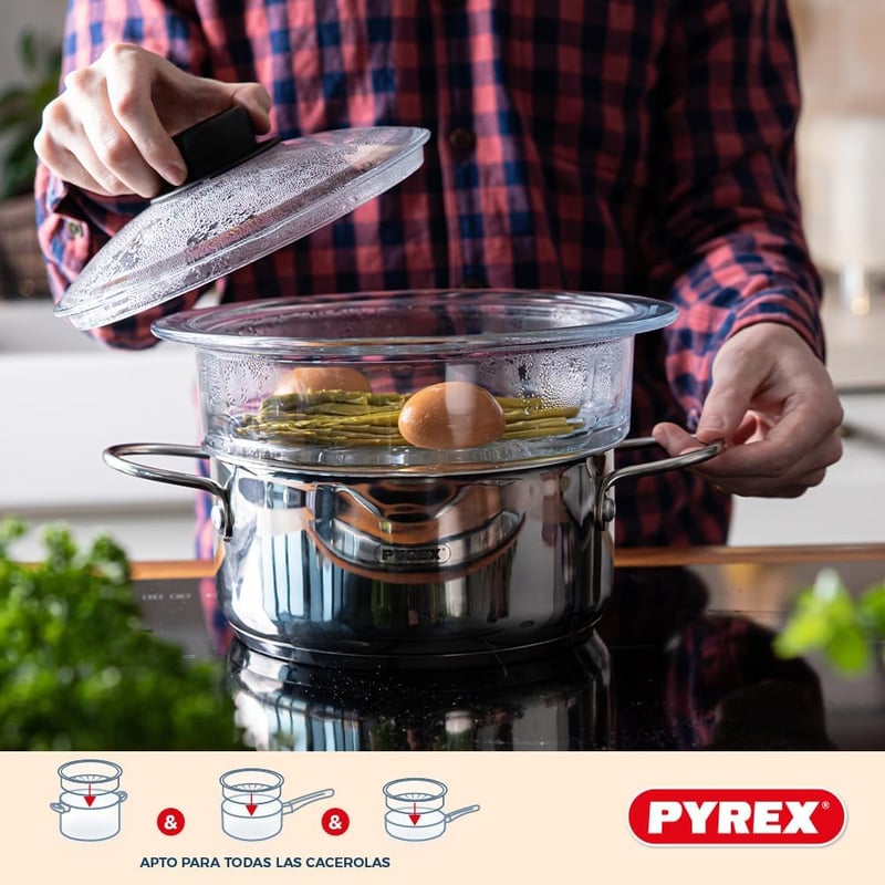 Pyrex Gőzölő Kosár Fedővel - Egészséges Főzéshez