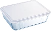 Pyrex Üveg Téglalapú Ételtartó Fedővel 0,8L Átlátszó 1