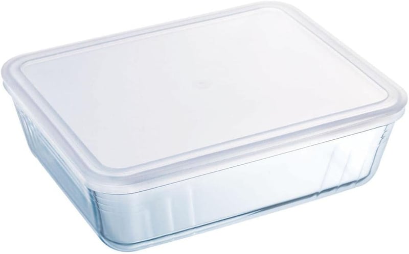 Pyrex Üveg Téglalapú Ételtartó Fedővel 0,8L Átlátszó