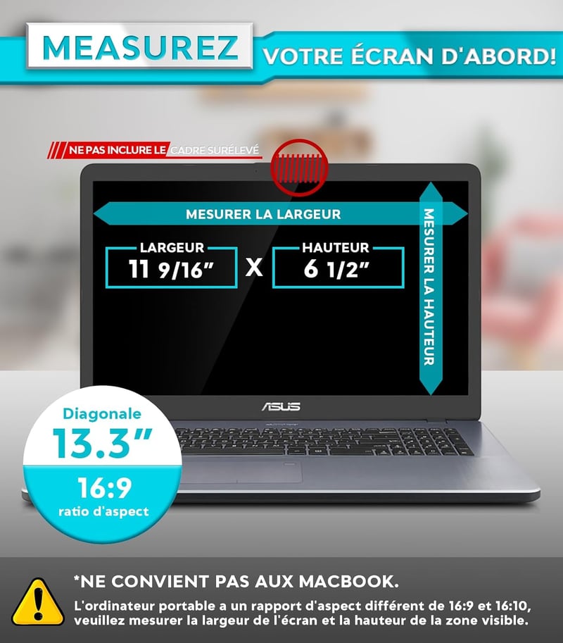 PYS 13.3" Anti-glare kékfény szűrő monitor védőfólia HP Dell Acer Lenovo ThinkPad Samsung ASUS
