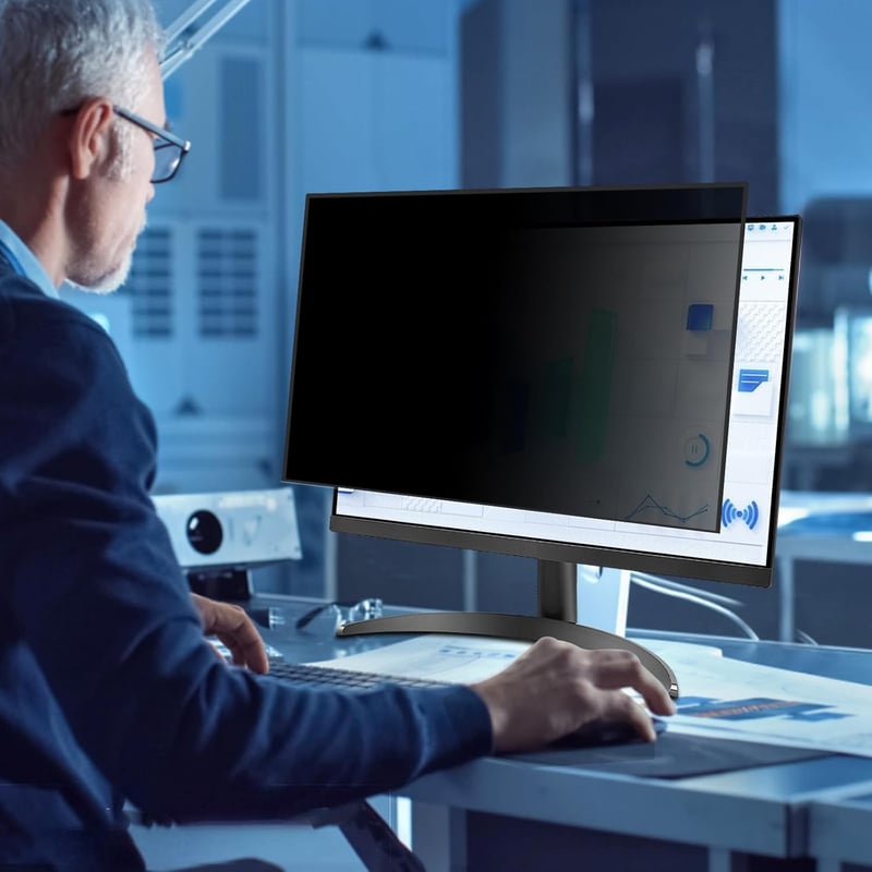 PYS 24 Inch Privacy Film 16:9 Monitor Önműködő Ragasztós Képernyővédő Anti-Glare Kékfény Szűrő