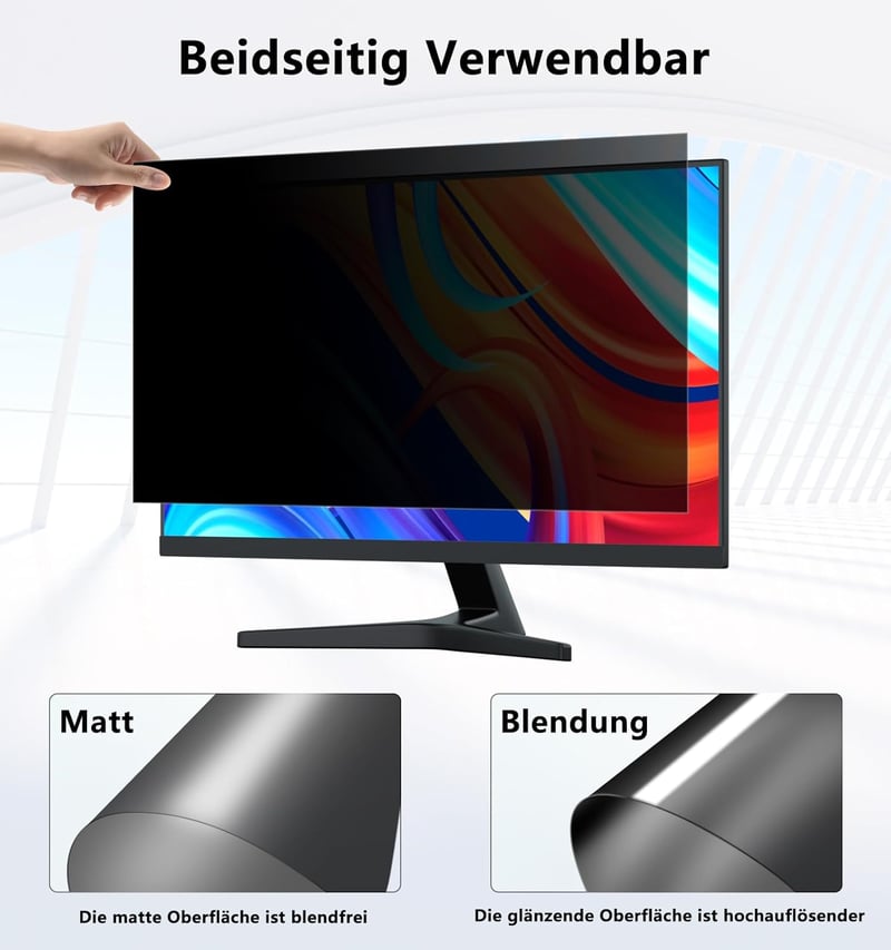 PYS 27 Inch monitoros adatvédelmi szűrő 16:9, kékfény szűrő, tükröződésmentes