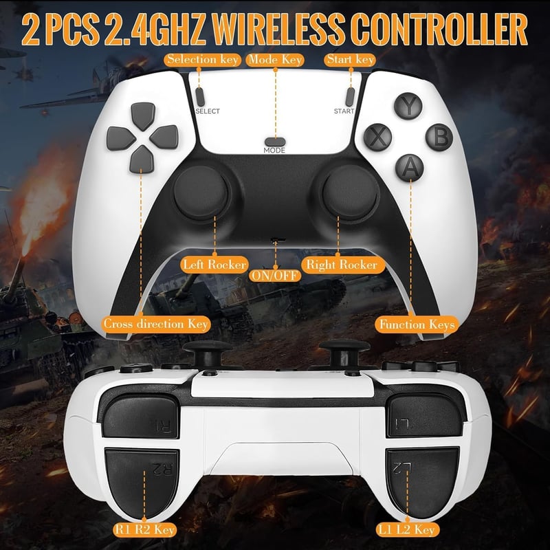 PZNETUE Ultra Max Retro Játékkonzol 21000+ Játékkal 2 Wireless Kontrollerrel HDMI
