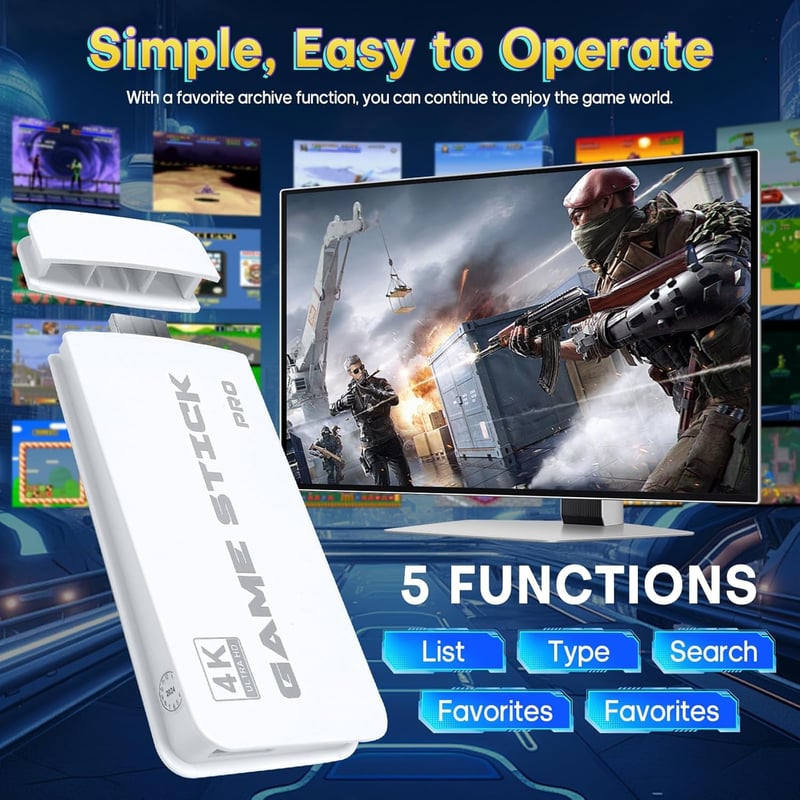 PZNETUE Ultra Max Retro Játékkonzol 21000+ Játékkal 2 Wireless Kontrollerrel HDMI