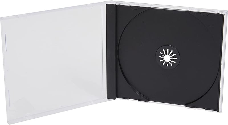 Q-Connect CD Tokban Fekete/Átlátszó 10 db Csomag - black