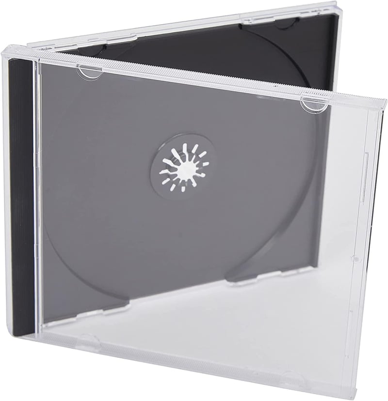 Q-Connect CD Tokban Fekete/Átlátszó 10 db Csomag - black