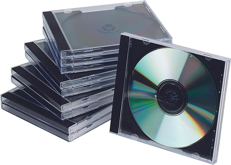 Q-Connect CD Tokban Fekete/Átlátszó 10 db Csomag - black