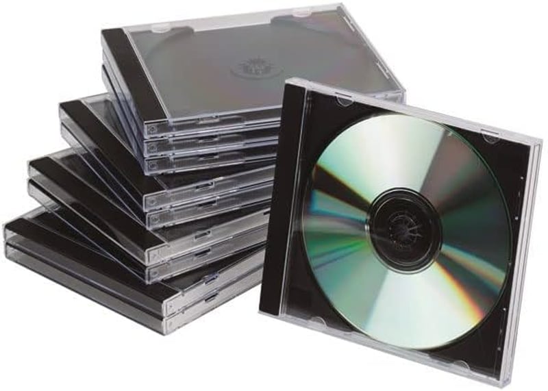 Q-Connect CD Tokban Fekete/Átlátszó 10 db Csomag - black