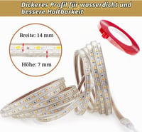Q.Laomi 230V LED traka 1 m, IP65 vodootporna, 60 LED/m, s prekidačem, samoljepljivo osvjetljenje za kuhinju, ormare, police, iza TV-a, 6000K hladno bijela 2
