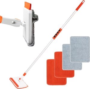Qaestfy mop na steny a podlahy s 122 cm hliníkovou násadou, so 4 opakovane použiteľnými návlekmi