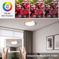 Qamra LED mennyezeti lámpa 30 cm fehér modern fa design nappali hálószoba konyha - 30 cm, White 4