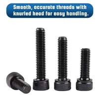 QANCEN 20 buc. șuruburi cu cap cilindric și locaș hexagonal, filet complet, M4x16 mm, negru, inox A2 V2A, cu cheie imbus inclusă 3