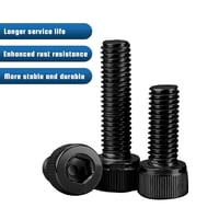 QANCEN 20 buc. șuruburi cu cap cilindric și locaș hexagonal, filet complet, M4x16 mm, negru, inox A2 V2A, cu cheie imbus inclusă 4