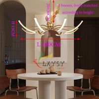 QAZPLM Dimmable Modern Csillár Távirányítóval Étkezőasztal Nappali Hálószoba Függőlámpa 4