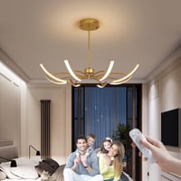 QAZPLM Dimmable Modern Csillár Távirányítóval Étkezőasztal Nappali Hálószoba Függőlámpa 7