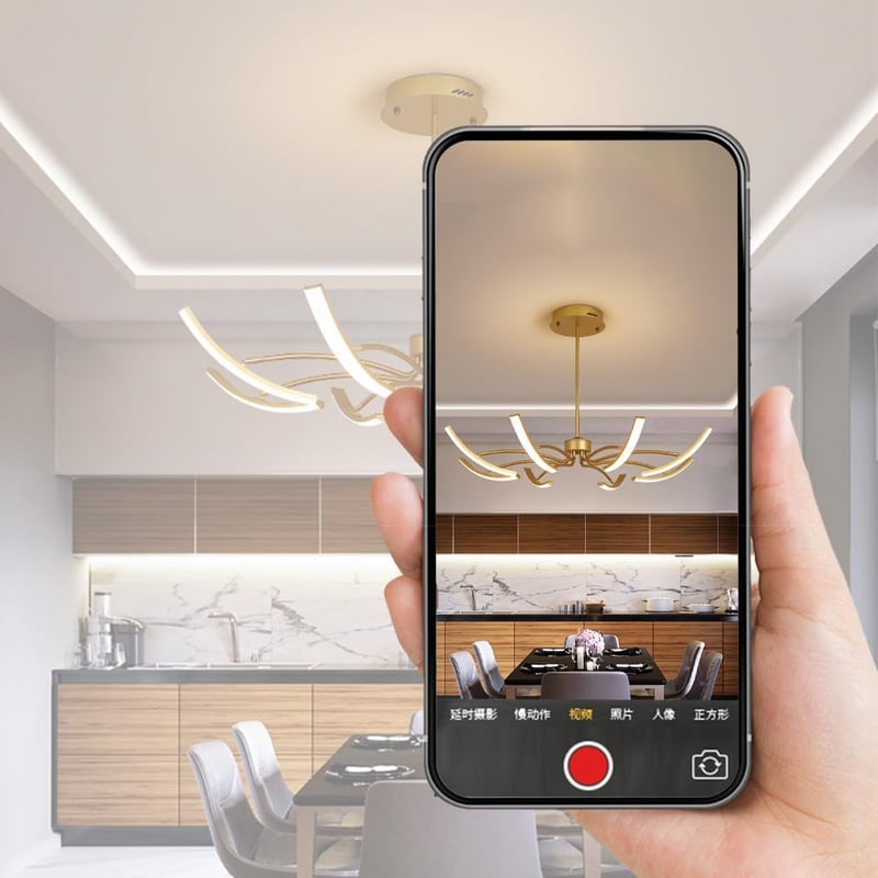 QAZPLM Dimmable Modern Csillár Távirányítóval Étkezőasztal Nappali Hálószoba Függőlámpa