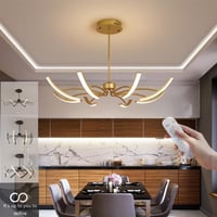 QAZPLM Dimmable Modern Csillár Távirányítóval Étkezőasztal Nappali Hálószoba Függőlámpa 2