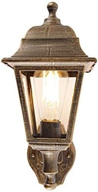 Qazqa Classic Antique arany kültéri fali lámpa mozgásérzékelővel IP44 7