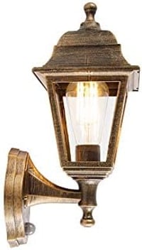Qazqa Classic Antique arany kültéri fali lámpa mozgásérzékelővel IP44 8