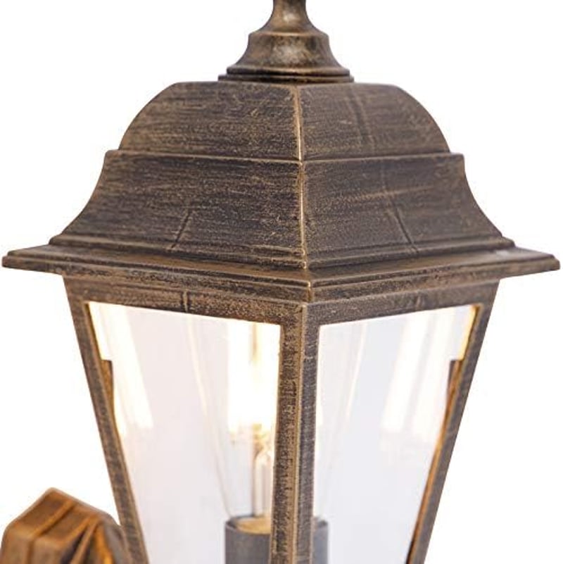 Qazqa Classic Antique arany kültéri fali lámpa mozgásérzékelővel IP44