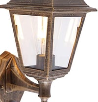 Qazqa Classic Antique arany kültéri fali lámpa mozgásérzékelővel IP44 5