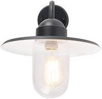 Qazqa Country House Vintage Kültéri Fali Lámpa Antracit IP44 LED E27 9