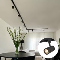 QAZQA Sistem modern de șină negru cu 10 spoturi - Soclu GU10, Dimabil, 500 cm, Aluminiu, Iluminat Interior pentru Living, Bucătărie, Dormitor 2
