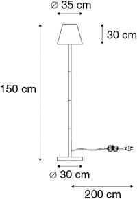 Qazqa Virginia kültéri állólámpa fekete 35cm IP65 LED E27 4