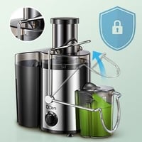 QCen Centrifugális Gyümölcsprés 500W Rozsdamentes Acél Gyors Lédús Zöldség Gyümölcs Préselt 5