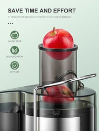 QCen Centrifugális Gyümölcsprés 500W Rozsdamentes Acél Gyors Lédús Zöldség Gyümölcs Préselt 2