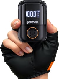 QCHMM Hordozható Elektromos Kerékpárpumpa 120 PSI - Nyomásmérővel, Presta és Schrader Szelepekhez, Újratölthető Akkumulátorral, Országúti és 1