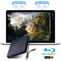 Unitate Blu-Ray externă QDSYLQ 50G, Type-C și USB 3.0, HD 1080P, compatibilă cu Laptop, PC și Mac, suport pentru Windows 11/10/8/7/XP/Linux/MacOS 3