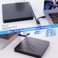 QDSYLQ Externá DVD mechanika USB 3.0 a Type-C, tenká prenosná CD DVD +/-RW napaľovačka a čítačka pre notebook, PC, MacBook a systémy Windows 11/10/8/7/XP/Linux/MacOS 5