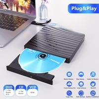 QDSYLQ Externá DVD mechanika USB 3.0 a Type-C, tenká prenosná CD DVD +/-RW napaľovačka a čítačka pre notebook, PC, MacBook a systémy Windows 11/10/8/7/XP/Linux/MacOS 3