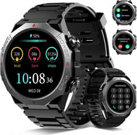 Qecnato Katonai Okosóra 1.39" HD Kijelző Fitness Sportóra 110+ Sportmód IP68 Vízálló 30 Nap Akkumulátor 1