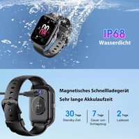 Qecnato okosóra 1,95" HD ívelt kijelzővel, Bluetooth hívással, IP68 - uniszex, Android/iOS 6