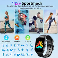 Qecnato okosóra 1,95" HD ívelt kijelzővel, Bluetooth hívással, IP68 - uniszex, Android/iOS 5