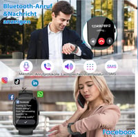 Qecnato okosóra 1,95" HD ívelt kijelzővel, Bluetooth hívással, IP68 - uniszex, Android/iOS 2