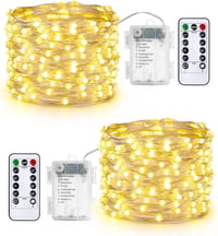 Qedertek 100 LED-es Fényfüzér 10 méter Elemről Működő 1