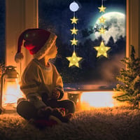 Qedertek Karácsonyi Csillag Fényfüzér 2db Timer Funkcióval Meleg Fehér LED 2