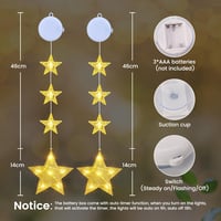 Qedertek Karácsonyi Csillag Fényfüzér 2db Timer Funkcióval Meleg Fehér LED 7