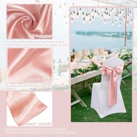 QeeFop 50 db Rozé Arany Szatén Székkötő Esküvői Dekorációhoz - Rose Gold 2