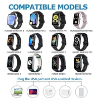 QEINZOY Huawei Watch Fit 3/Fit 2 töltőkábel 100cm fekete Honor Band 9/8/7 kompatibilis 2