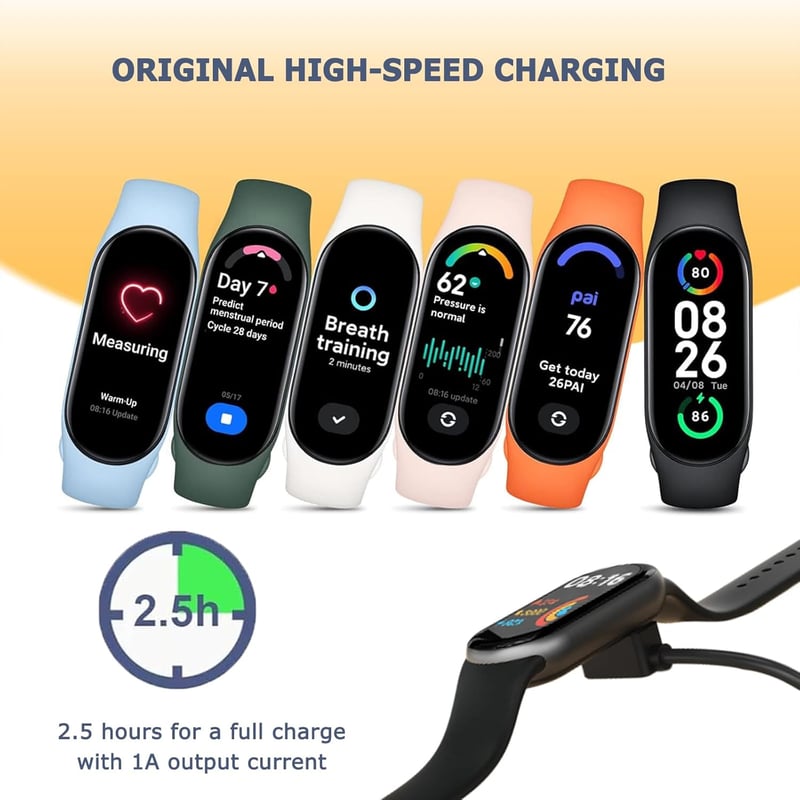 QEINZOY Xiaomi Mi Band 5/6/7 és Amazfit Band 5 USB töltőkábel 100cm