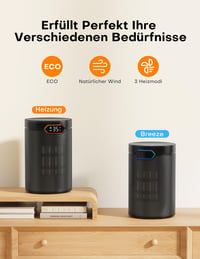 QEXREED 1500W PTC Ventilátoros Fűtőgép Termosztáttal, Távirányítóval és 24H Időzítővel 7