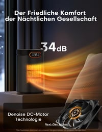 QEXREED 1500W PTC Ventilátoros Fűtőgép Termosztáttal, Távirányítóval és 24H Időzítővel 6