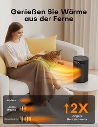 QEXREED 1500W PTC Ventilátoros Fűtőgép Termosztáttal, Távirányítóval és 24H Időzítővel 3