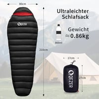QEZER 650-es lúddaun téli hálózsák -30°C-ig, kempingezéshez és hegymászáshoz 2
