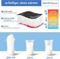 QEZER 650-es Lúdtoll Téli Hálózsák -30°C-ig, Kempinghez és Hegymászáshoz 3