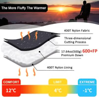 QEZER Ultralight Pehelydzseki Hálózsák Kompakt Camping Trekking 3-4 Évszak 2